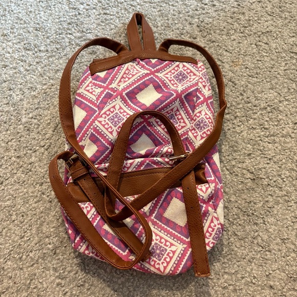 Margaritaville Brown and Pink Backpack Aztec Print Book Bag Boho - Picture 5 of 6